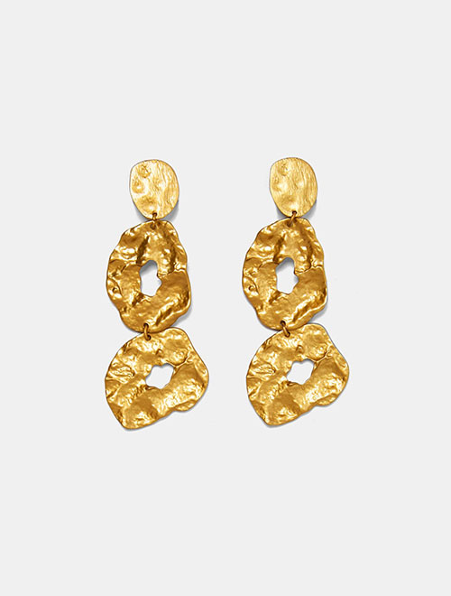 Golden Dangle Earrings - Image 2